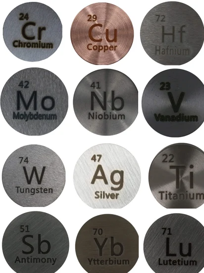 Objetivo de pulverización catódica de aleación de titanio, itrio, aluminio, cromo, níquel, cobalto, 99,9 % para procesos de PVD